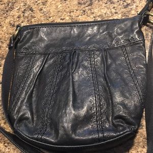 Fossil small crossbody black leather bag